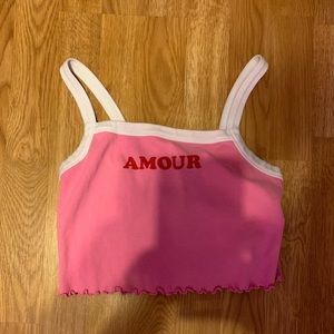 Amour pink crop top